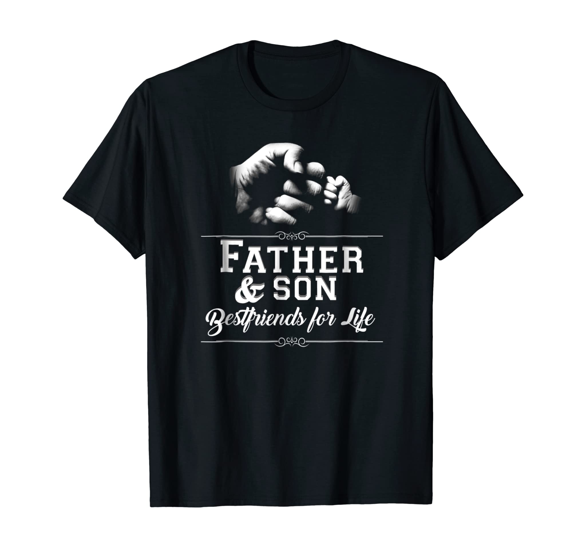 Mens Father Son Friends Fist Bump TShirt Dad Father’s Day Family