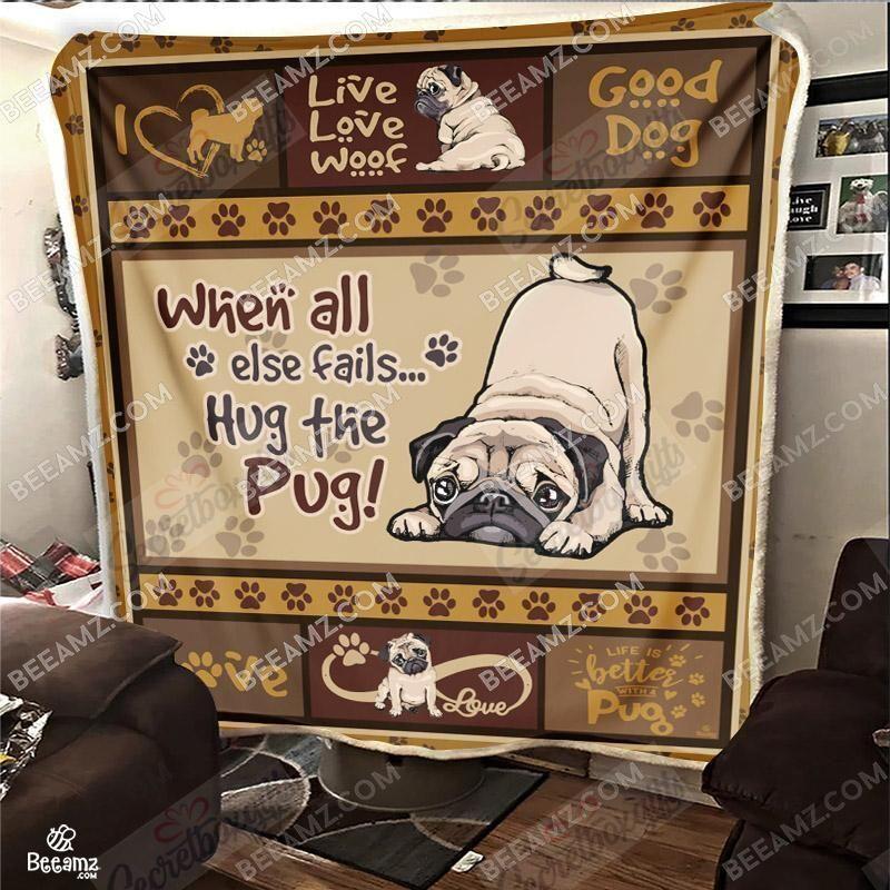 Puppy Day Brown Pug 3D Gs-Cl-Dt3003 Fleece Blanket