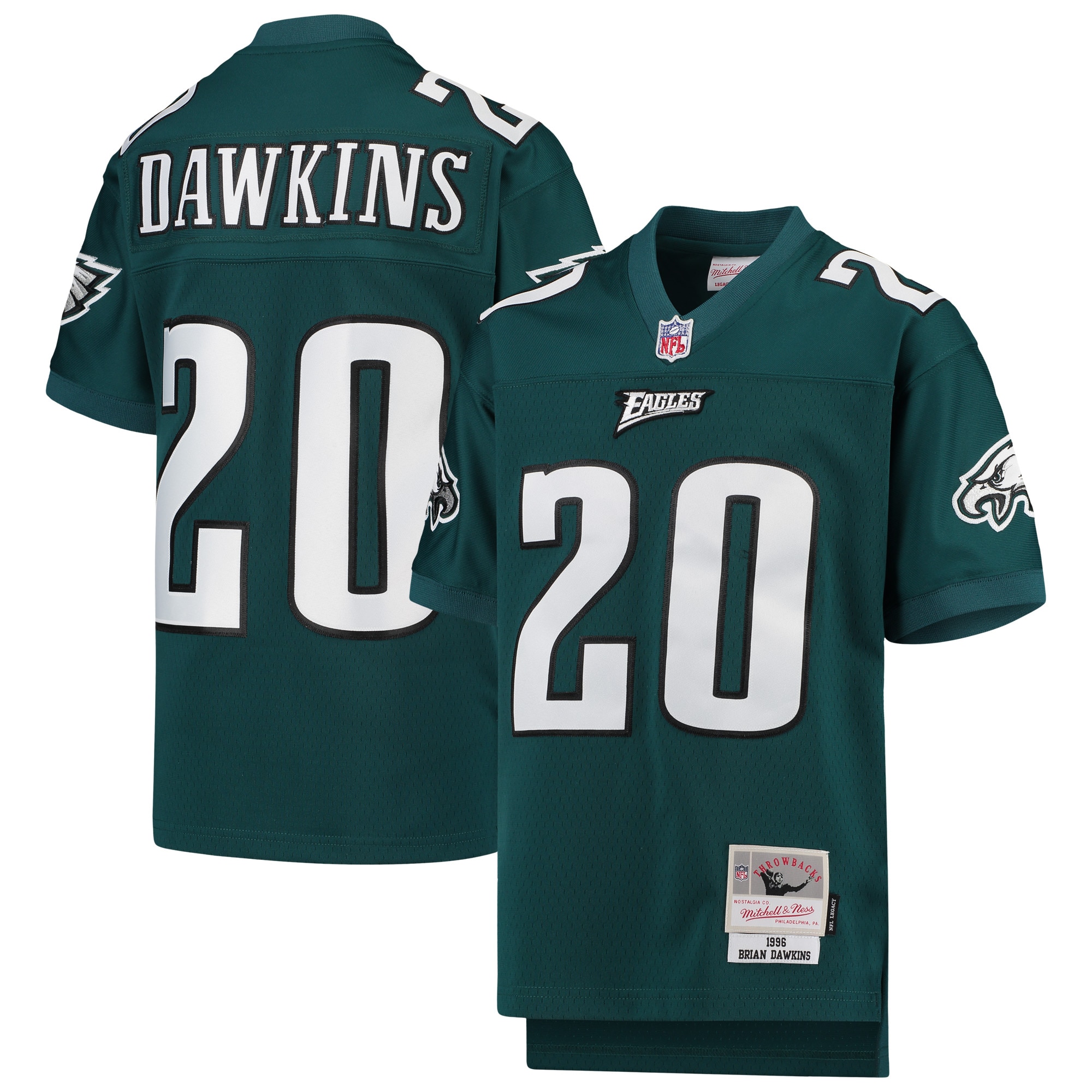 Brian Dawkins Philadelphia Eagles Mitchell & Ness Youth 2004 Legacy Retired Player Jersey – Midnight Green