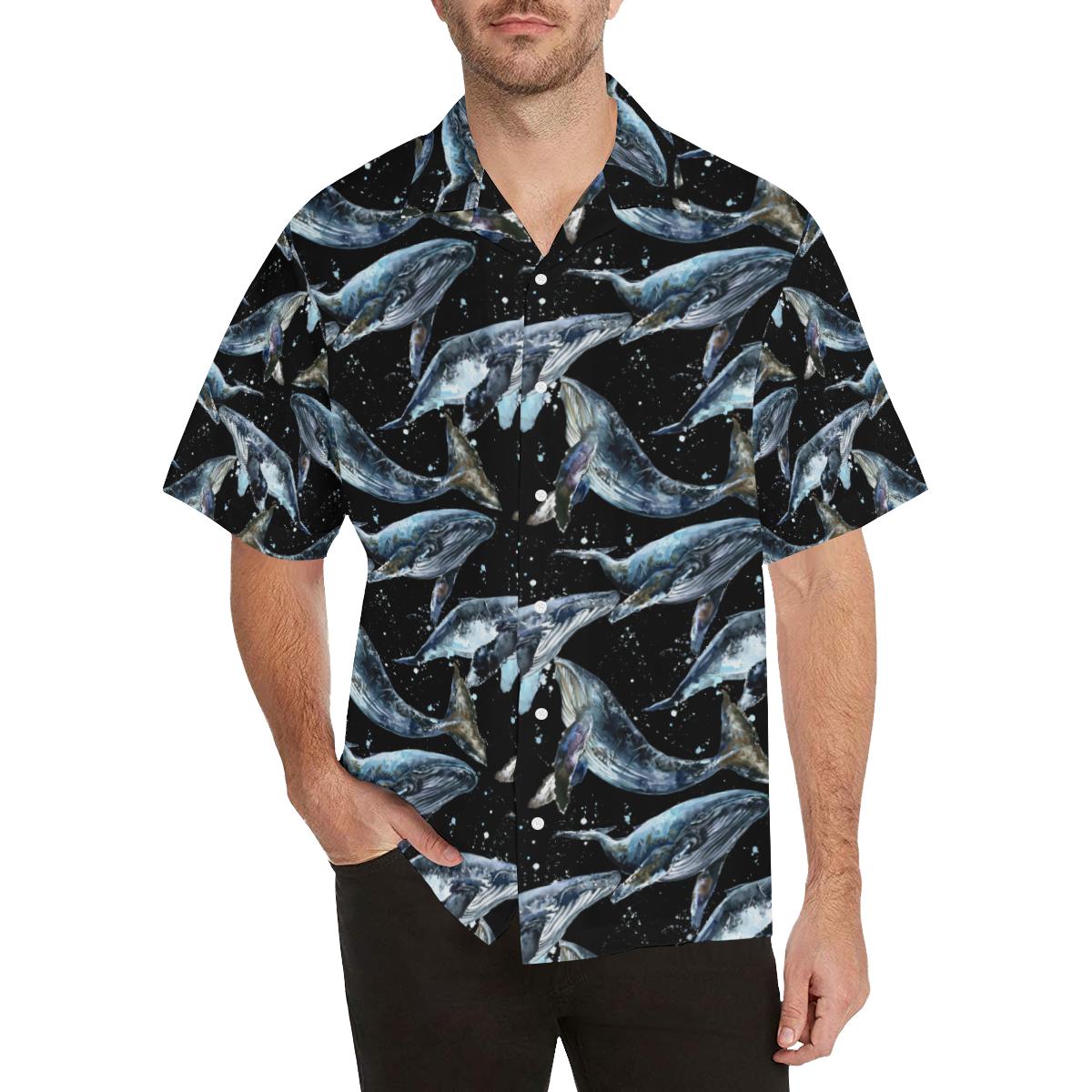 Humpback Whale Pattern Print Design 01 Hawaiian Shirt