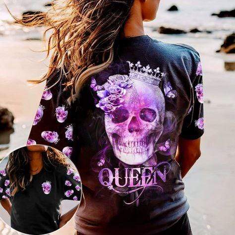 Skull Queen Purple Aop Unisex T-Shirt