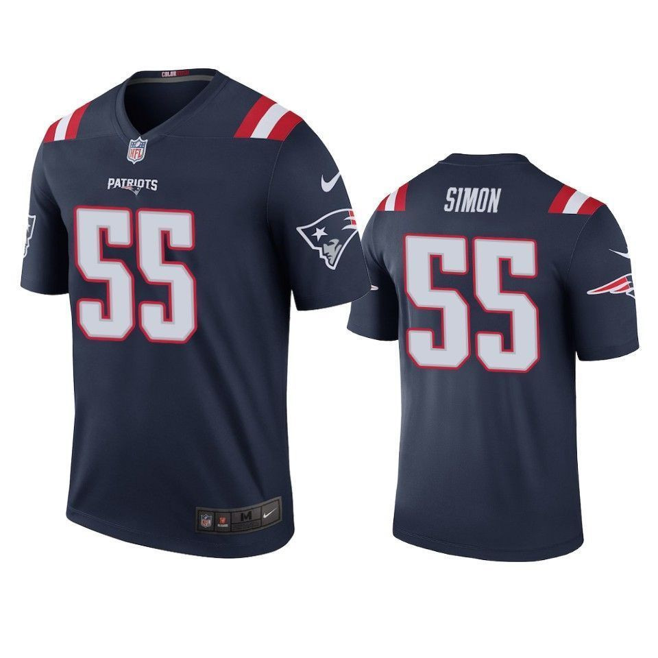 New England Patriots 55 John Simon Navy Color Rush Legend Men 3D Jersey