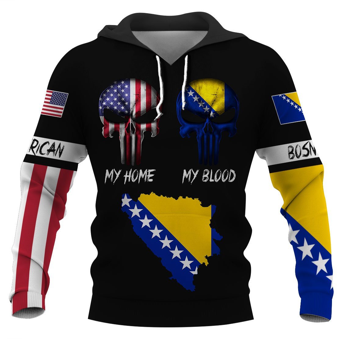 American My Home Bosnian My Blood Hoodie 3D Full Printing