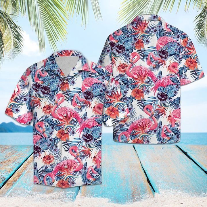 Flamingo Tropical Hawaiian Shirt Ha21343