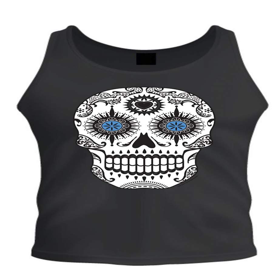 Sugar Skull Roses Eyes Day of The Dead Mexican Gothic Los Muertos tee S-2XL tee Tank Top