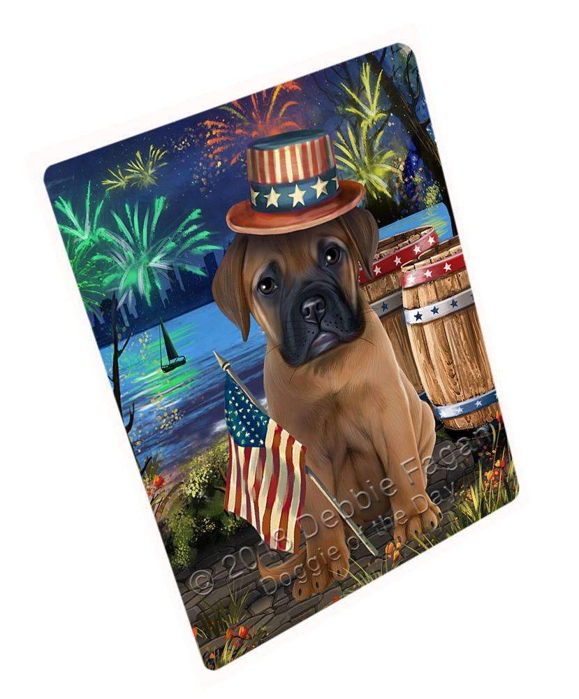 4Th Of July Independence Day Fireworks Bullmastiff Dog At The Lake Blanket Blnkt74595