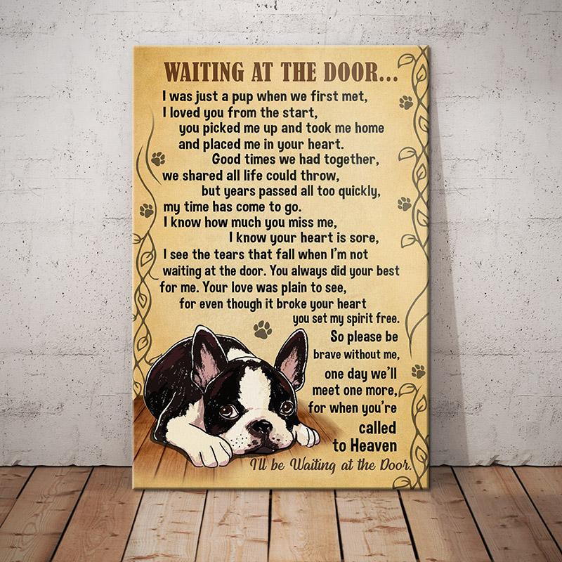 Boston Terrier Dog Memorial Art Print Home Decor Room Decor Personalized Canvas, Poster Custom Design Wall Art