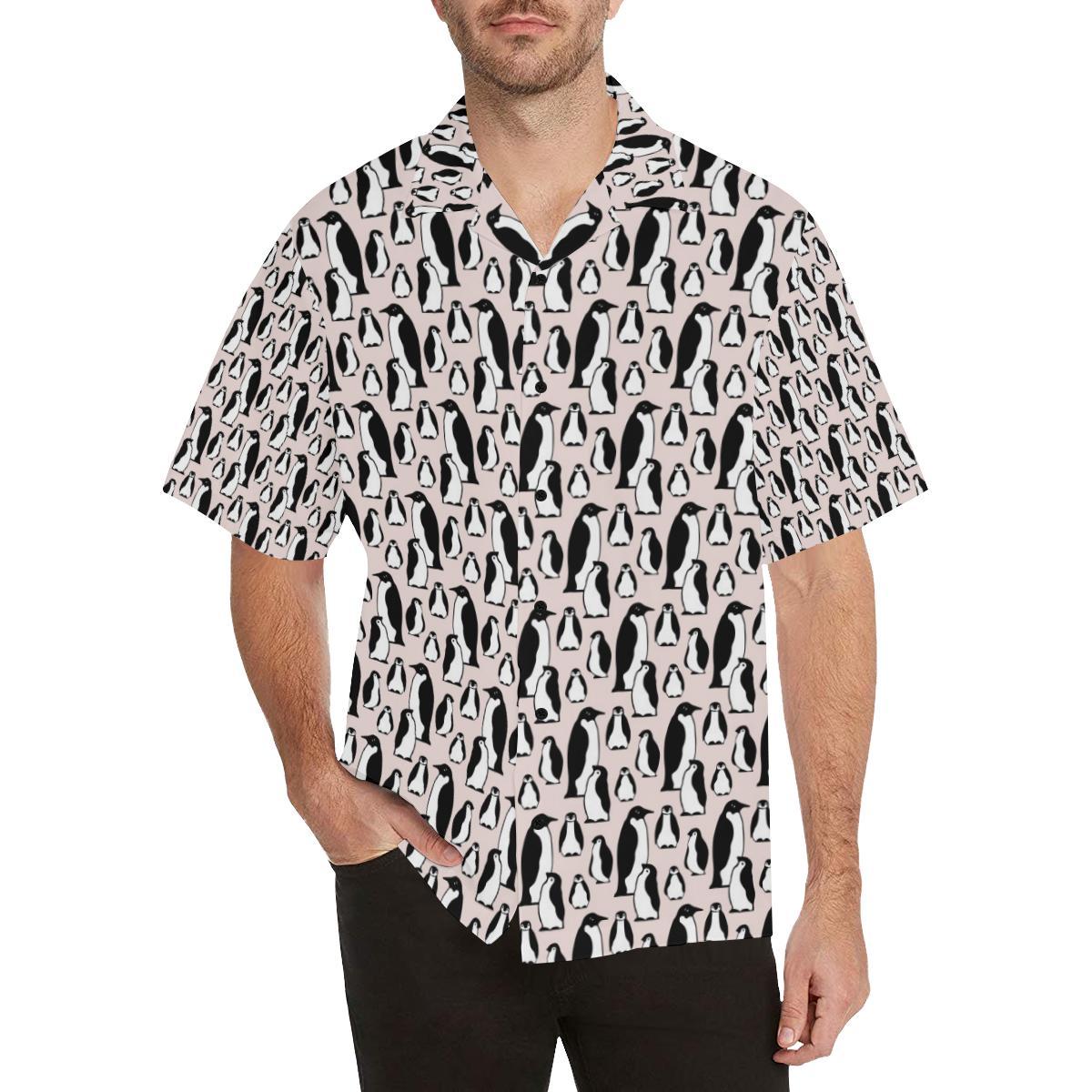 Penguin Themed Hawaiian Shirt