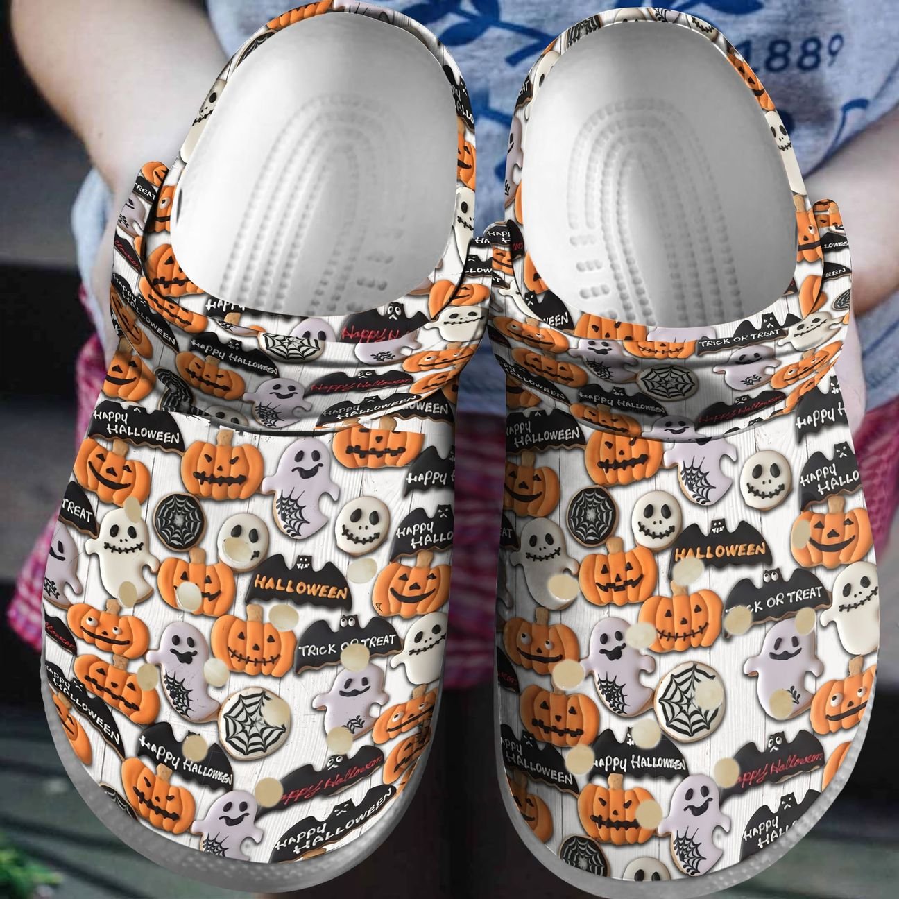 Halloween Personalized Clog, Custom Name, Text, Color, Number Fashion Style For Women, Men, Kid, Print 3D Halloween Cookies