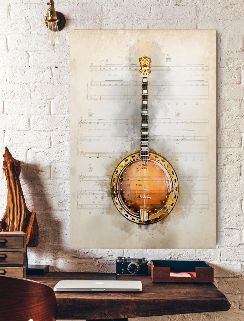 Vintage Banjo Knowledge Poster, Posters For Room