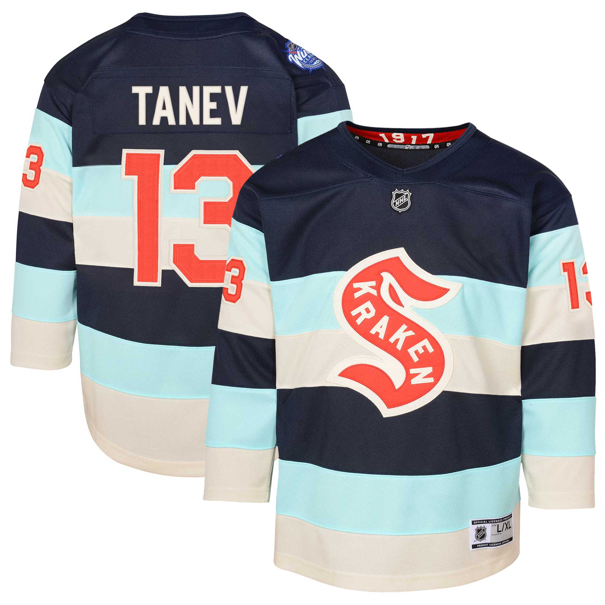 Youth Seattle Kraken Brandon Tanev Deep Sea Blue 2024 NHL Winter Classic Premier Player Jersey