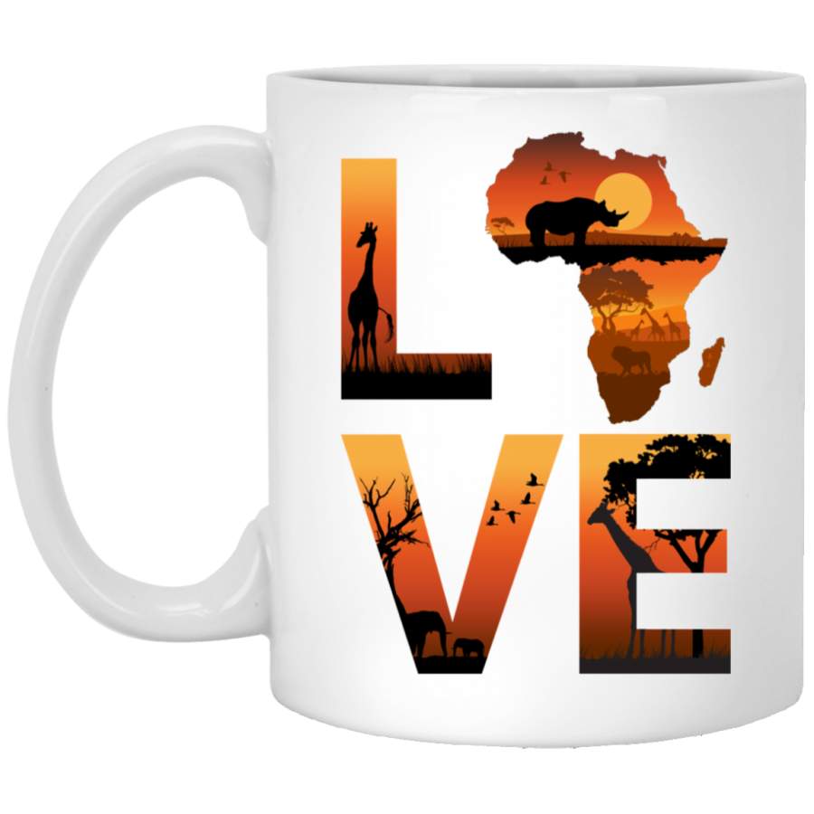 African American Coffee Mug Love Africa 11oz – 15oz Black Mug