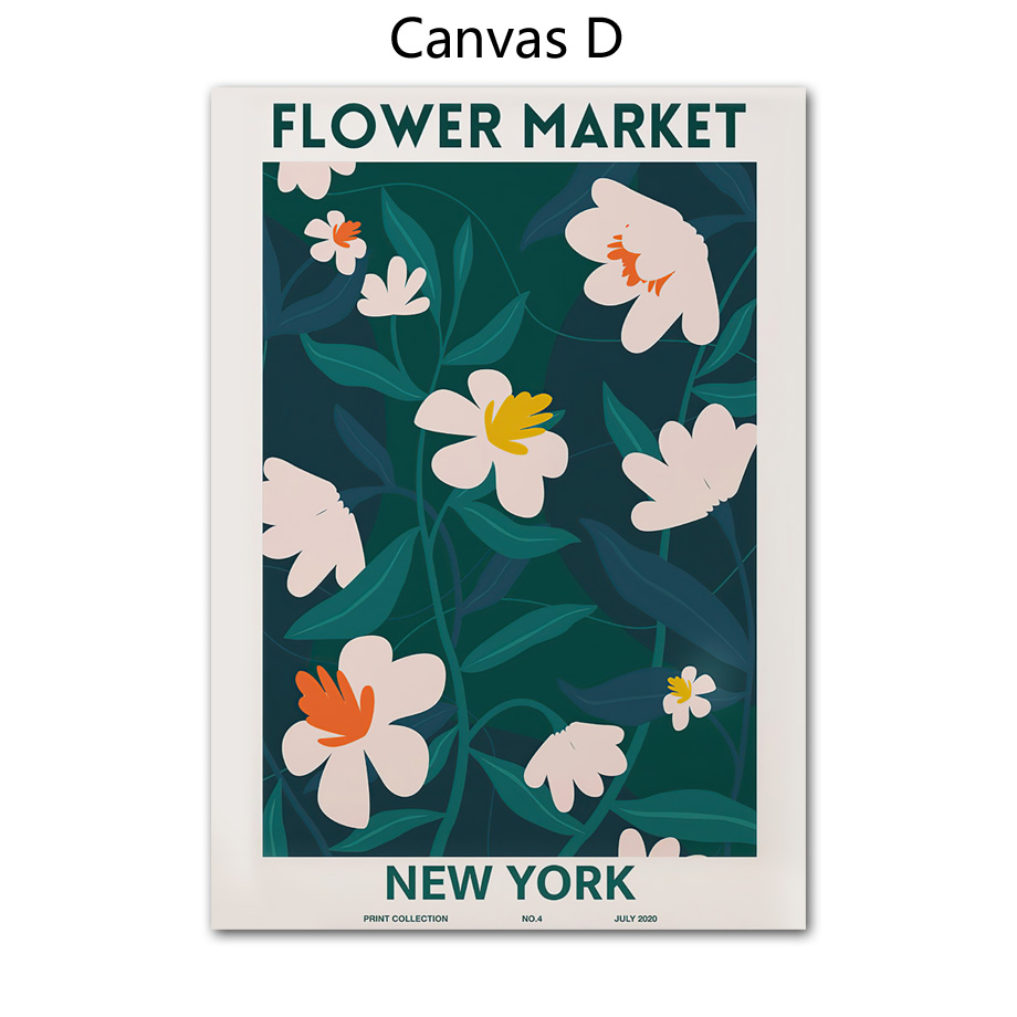 Minimalist Abstract Flower Market Nordic Posters And Print Modern Wall Art Canvas Painting Gallery Decor Picture For Living Room alx
