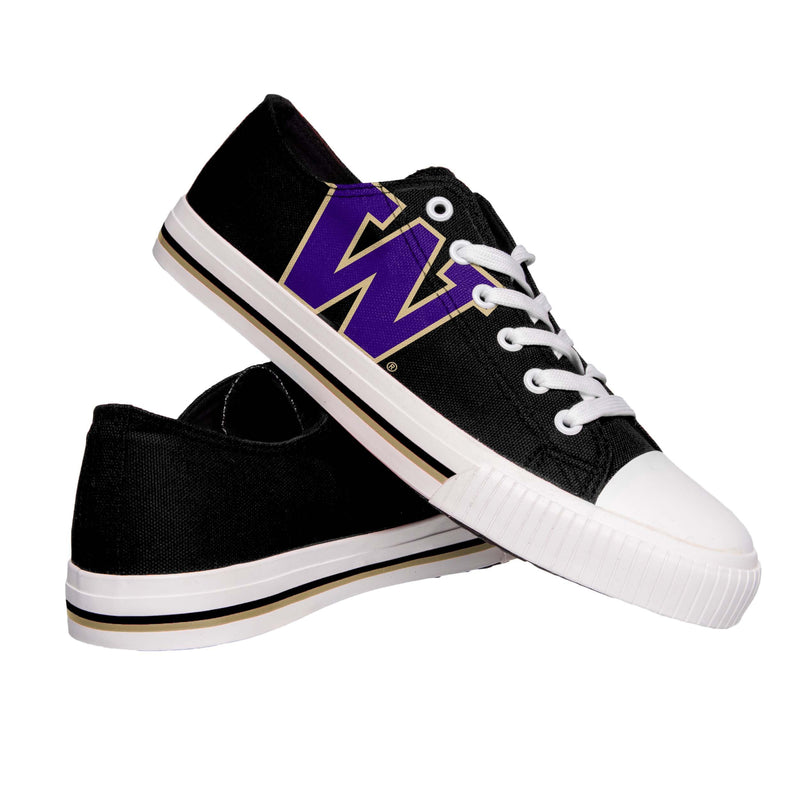 Washington Huskies NCAA Mens Low Top Big Logo Canvas Shoes