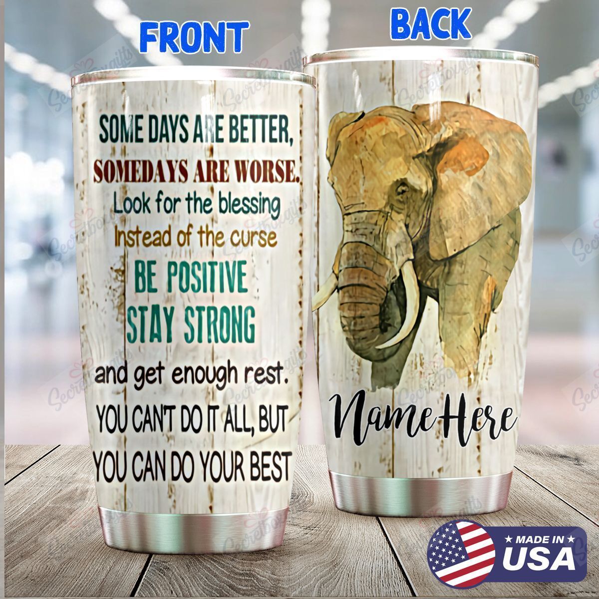 Personalized Some Days Elephant Ld0310861Cl Stainless Steel Tumbler Travel Customize Name, Text, Number, Image