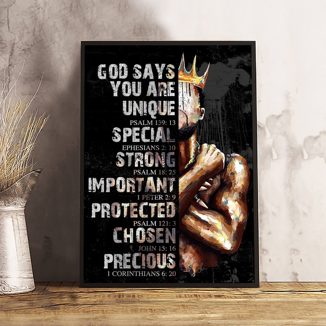 God Says You Are Poster, Black King Canvas And Poster,Canvas Prints,Wall Decor Visual Art