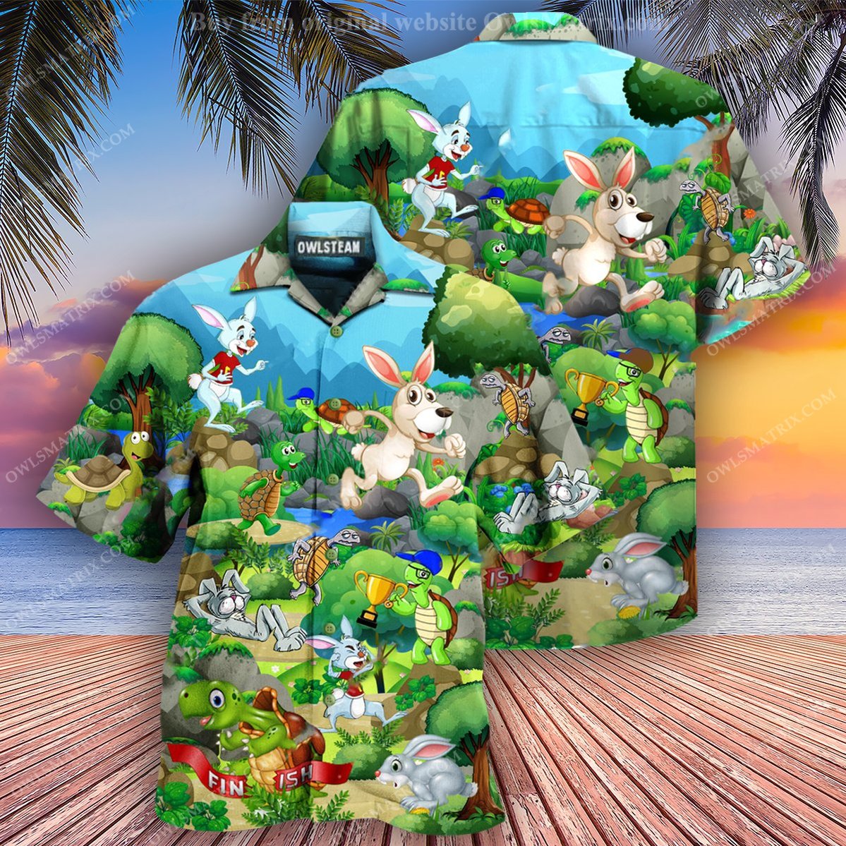 Rabbit Turtle Race Between The Arrogant And The Hard-Working Edition – Hawaiian Shirt