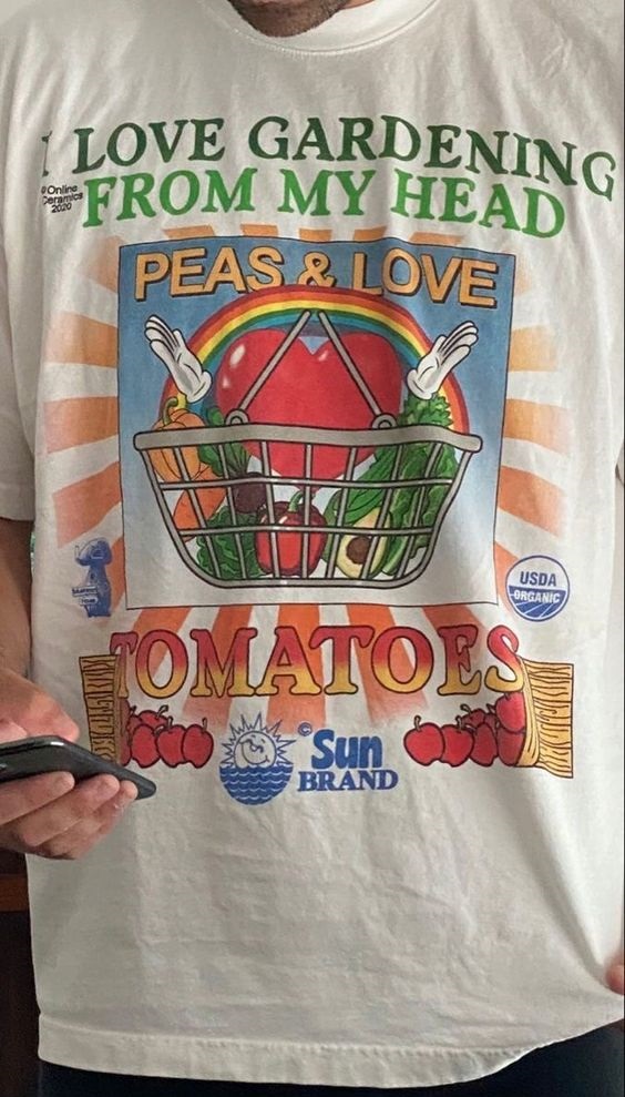 Love Gardening From My Head Peas Love Tomatoes Shirt Outfit