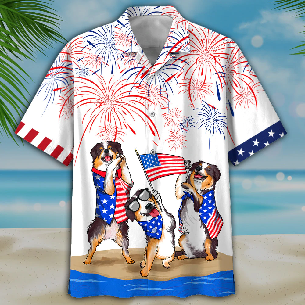 Bernese Mountain Dogs Shirts Independence Day Is Usa Patriotic Hawaii Shirt Ha75668