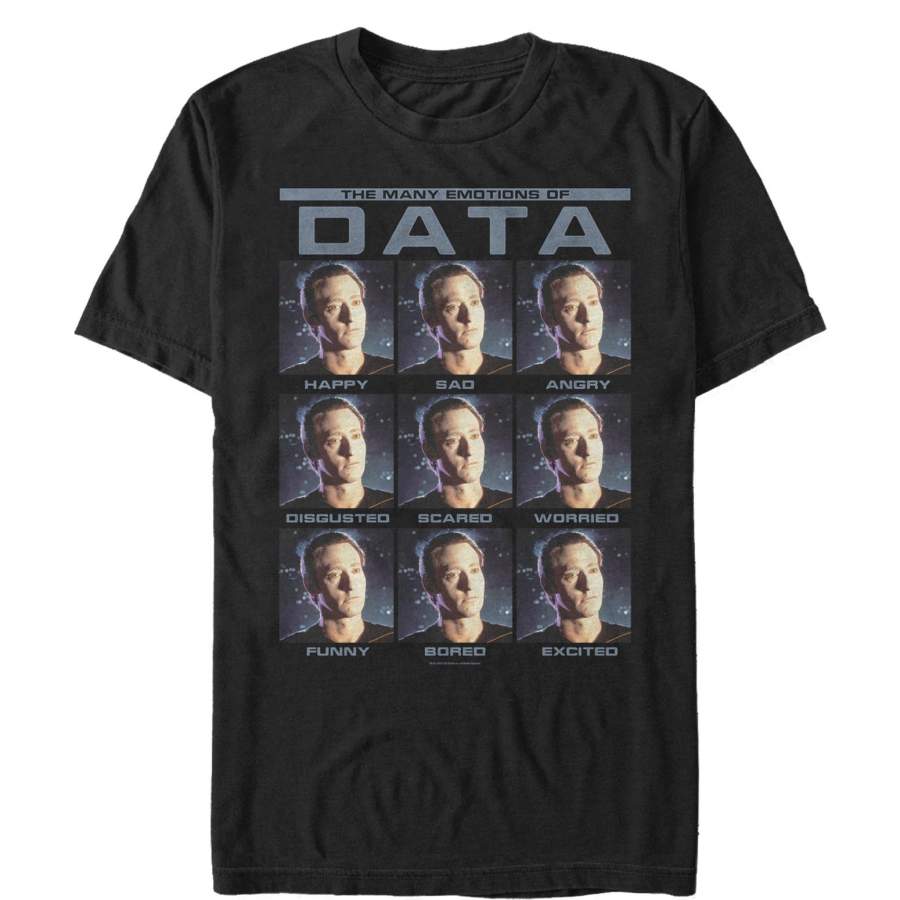 Star Trek Men’s Next Generation Data Emotions  T Shirt