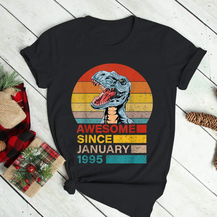 Awesome Since January 1995 dinosaur 26 year old birthday T-Shirt