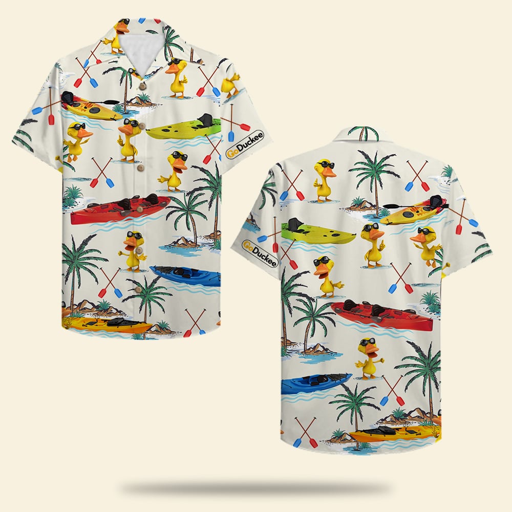 Kayaking Duck Hawaii Shirt Kayak Boat Pattern Ha45913