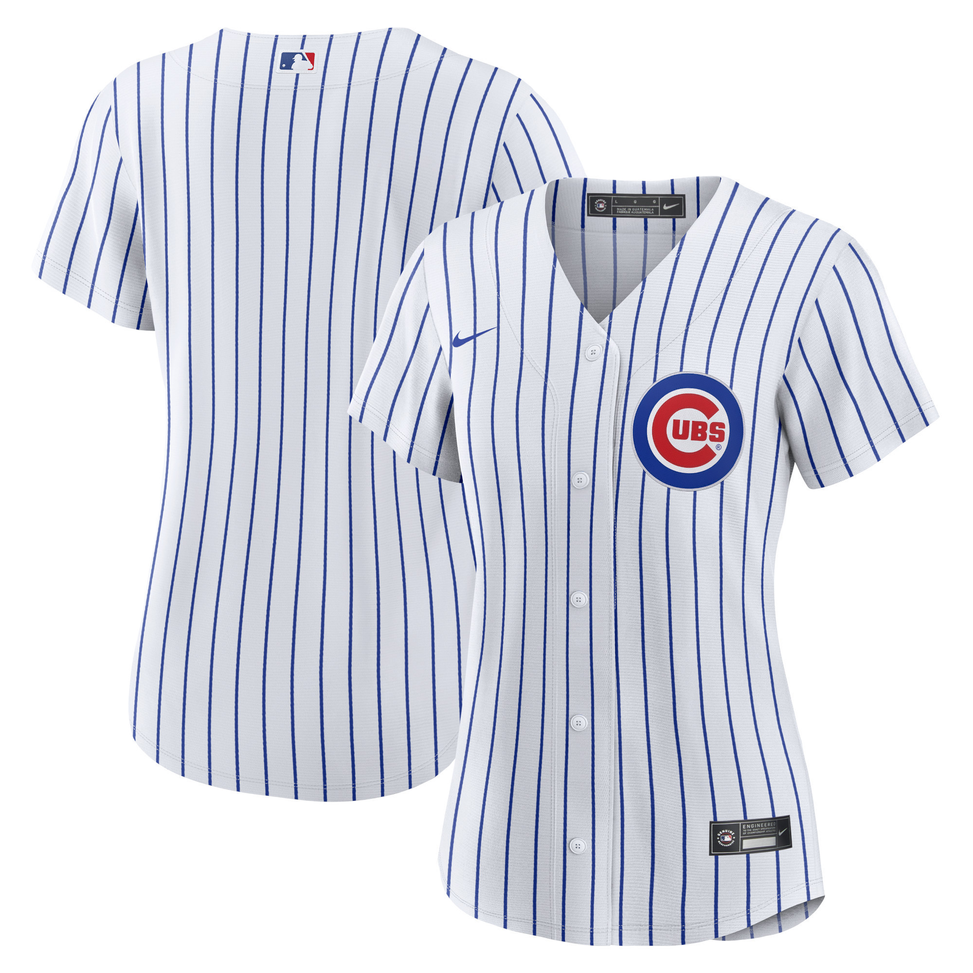 Chicago Cubs Womens Home Blank Replica Jersey – White MLB