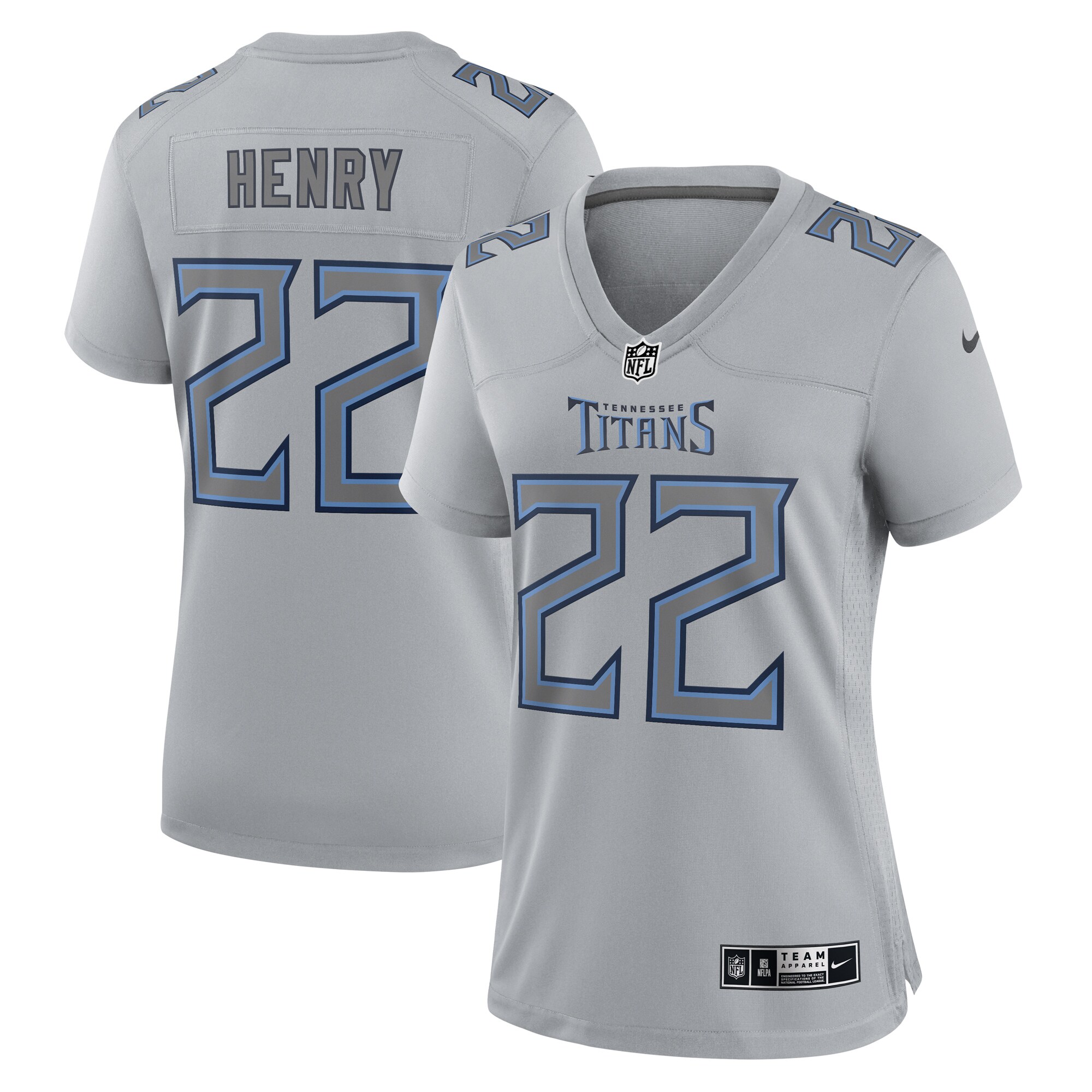 Women’s Tennessee Titans Derrick Henry Gray Atmosphere Fashion Game Jersey