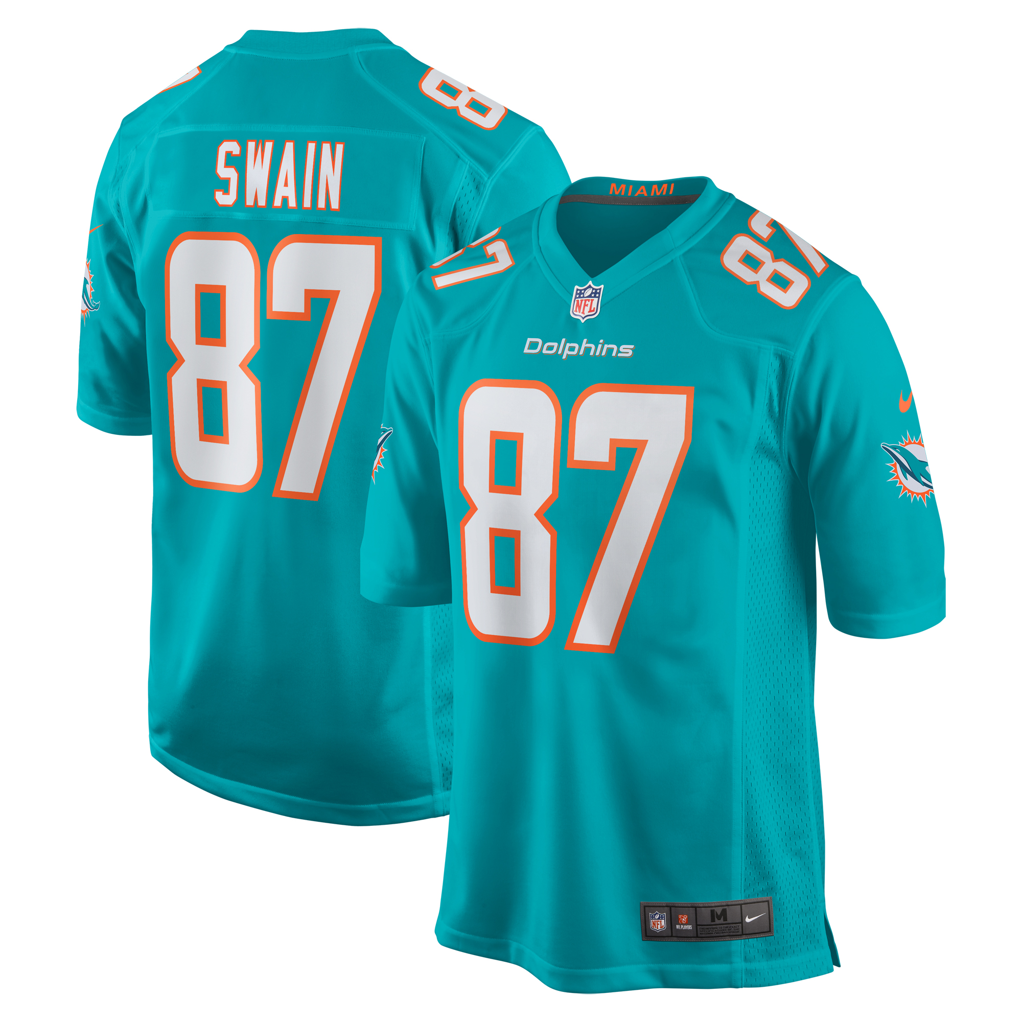 Freddie Swain Miami Dolphins Game Jersey – Aqua