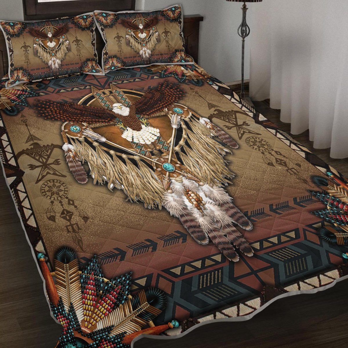 Bald Eagle Native American Quilt Set Etsyprinted