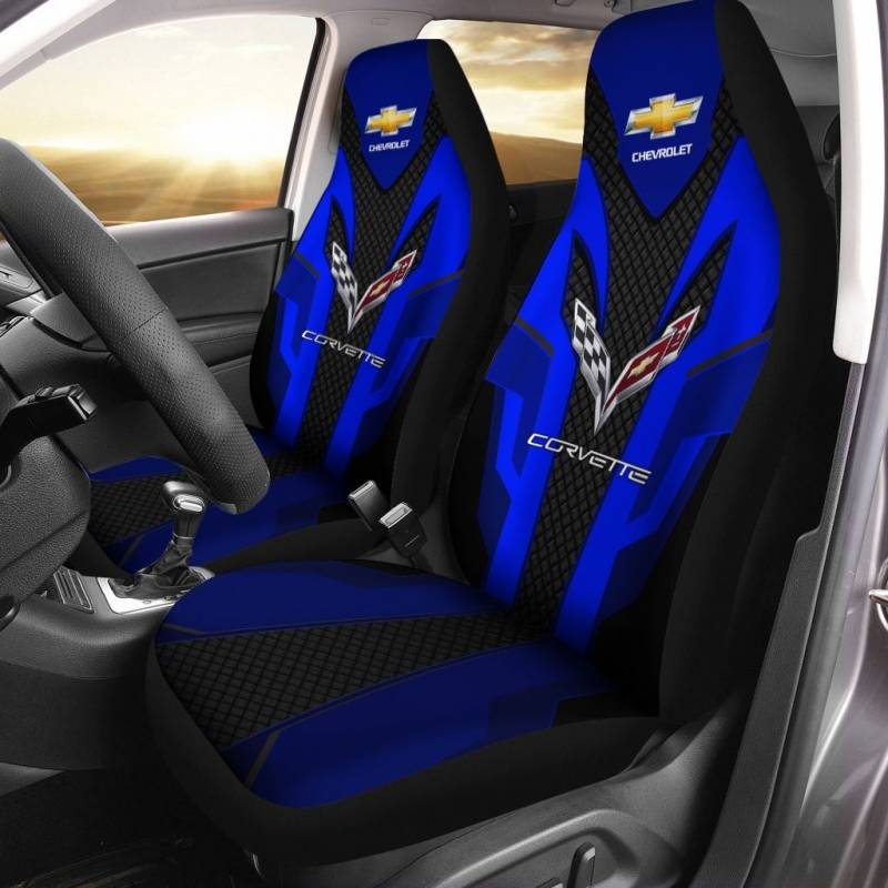 Chevrolet Corvette NTA Car Seat Cover (Set of 2) Ver 1 (Blue) Type 1