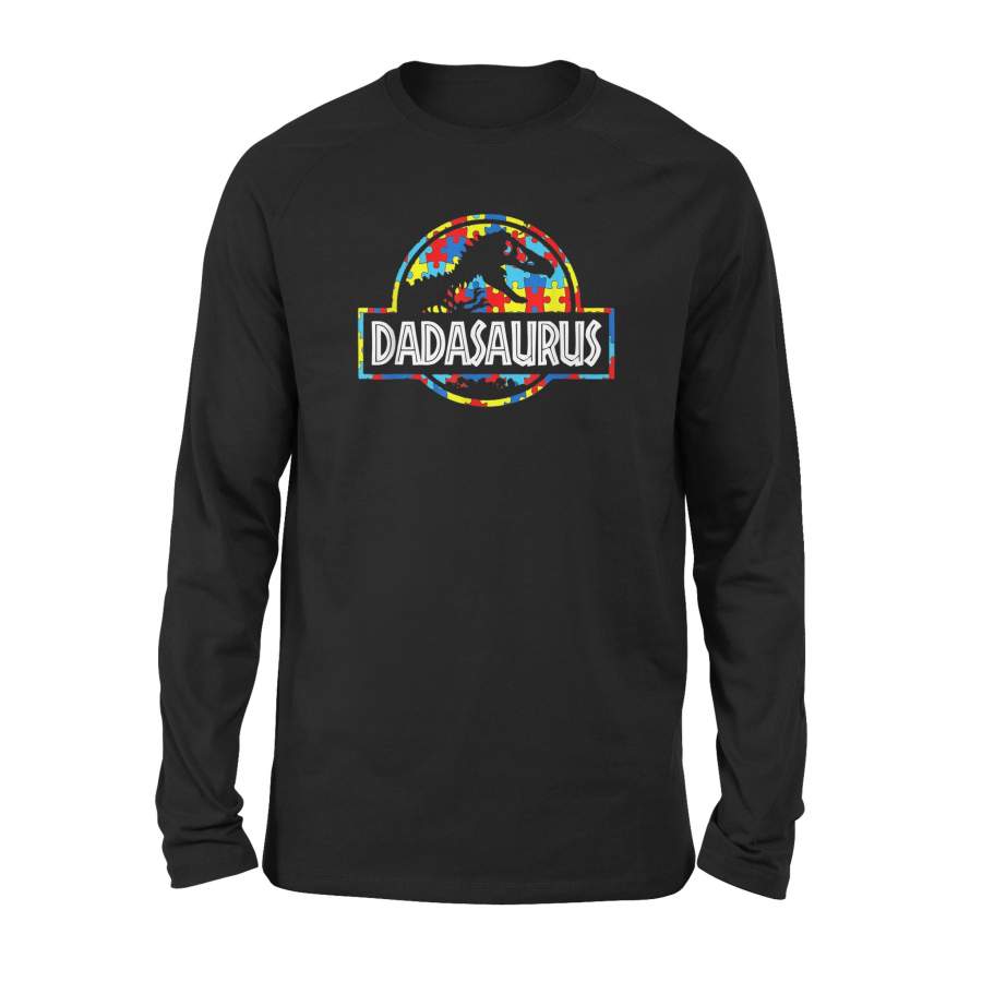 Father’s Day Black Dadasaurus-Dinosaur T-Rex Autism Shirts – Standard Long Sleeve