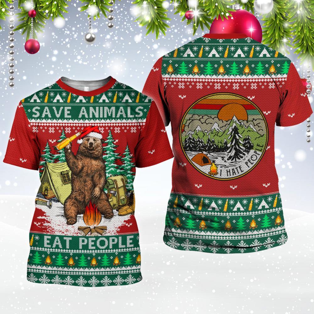 Save Animals, Eat People Bear Beer 3D All Over Print | Unisex | Adult | Ht1303