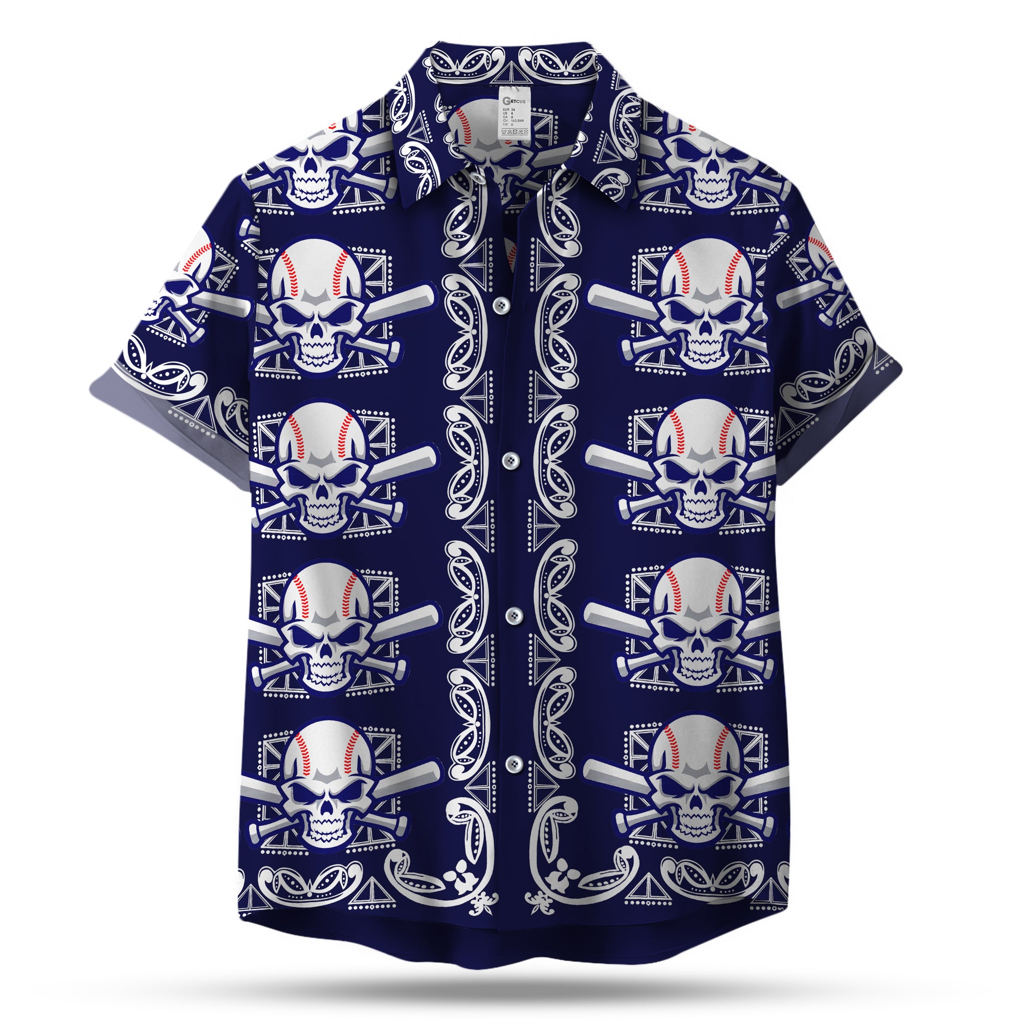 Baseball Skull Hawaiian Shirt