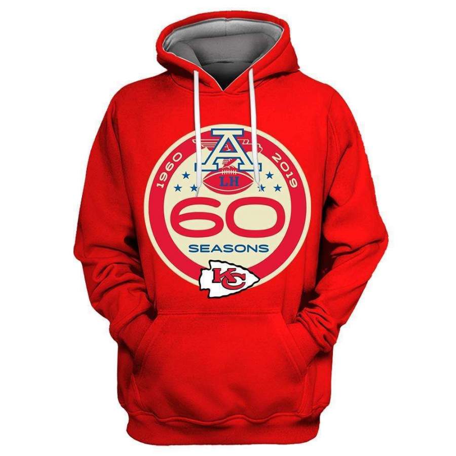 3D Kansas City Chiefs Printed Hooded Pocket Pullover Sweater