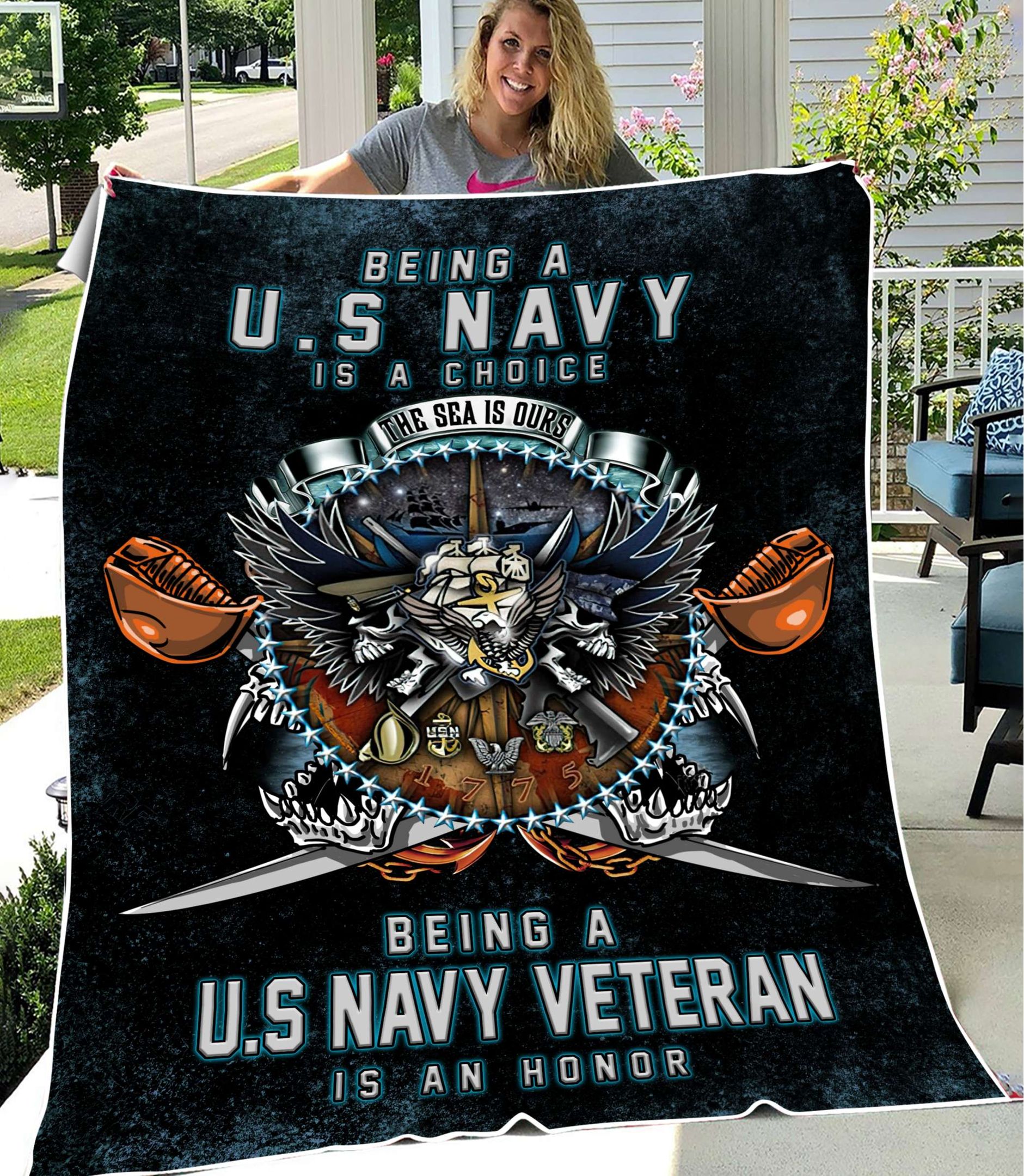 Us Navy Veteran Proud Soft And Warm Blanket
