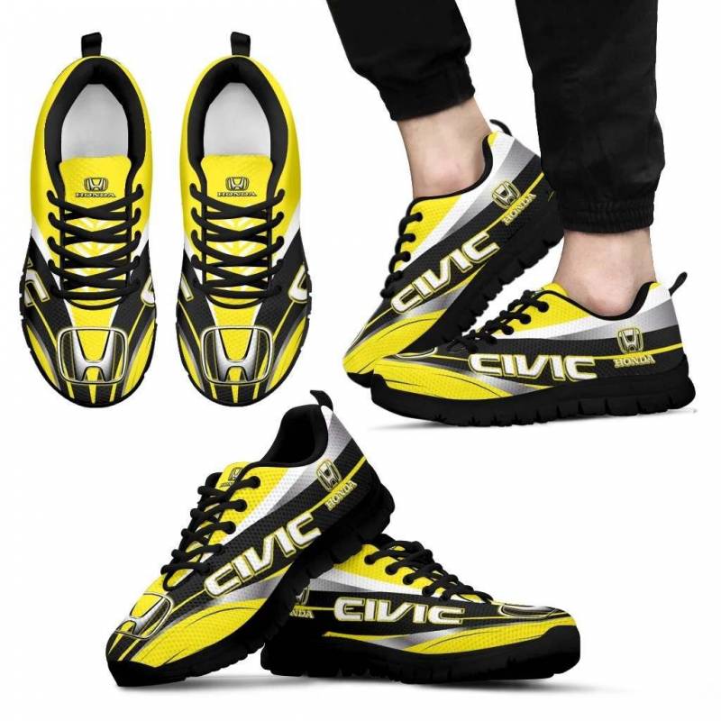 3D Printed Honda Civic- BDA Sneakers For Men & Women Ver1 (Yellow)