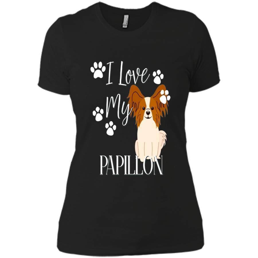 Papillon Dog Shirt I Love My Pet Cute Puppy cool shirt