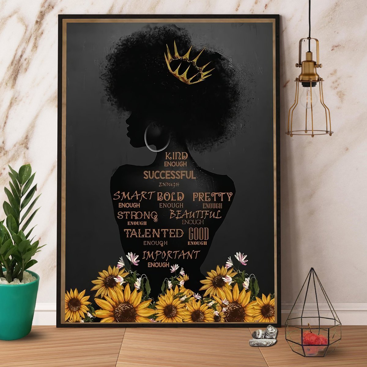 Black Queen I Am Enough Black Pride Poster No Frame