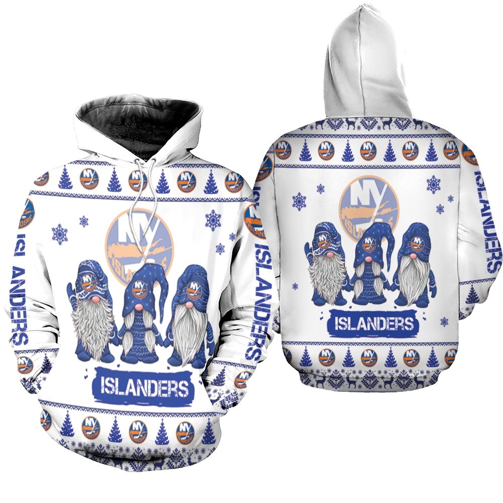 Christmas Gnomes New York Islanders Ugly Sweatshirt Christmas 3D Hoodie