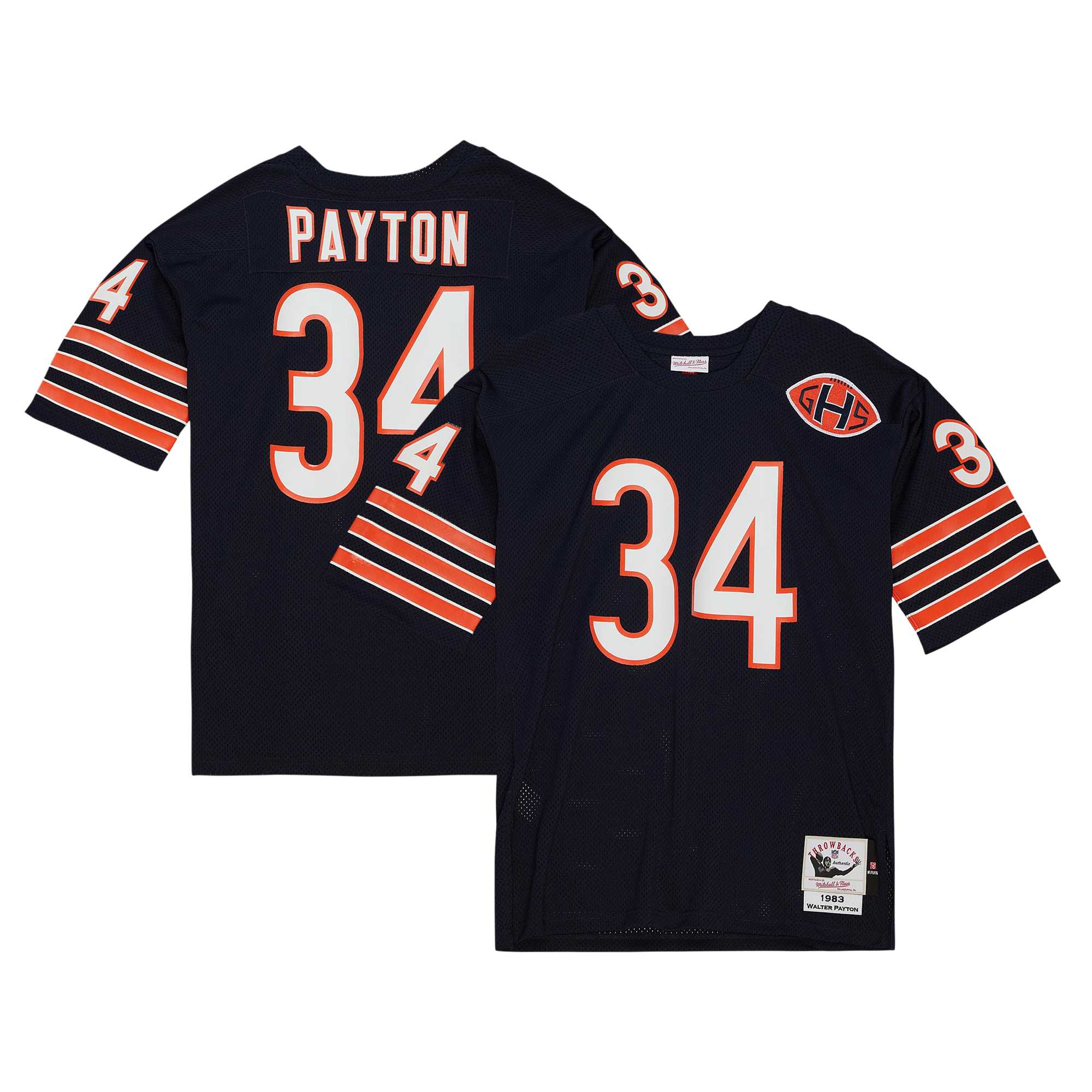 Men’s Chicago Bears Walter Payton Mitchell & Ness Navy 2004 Authentic Throwback Retired Player Jersey 2