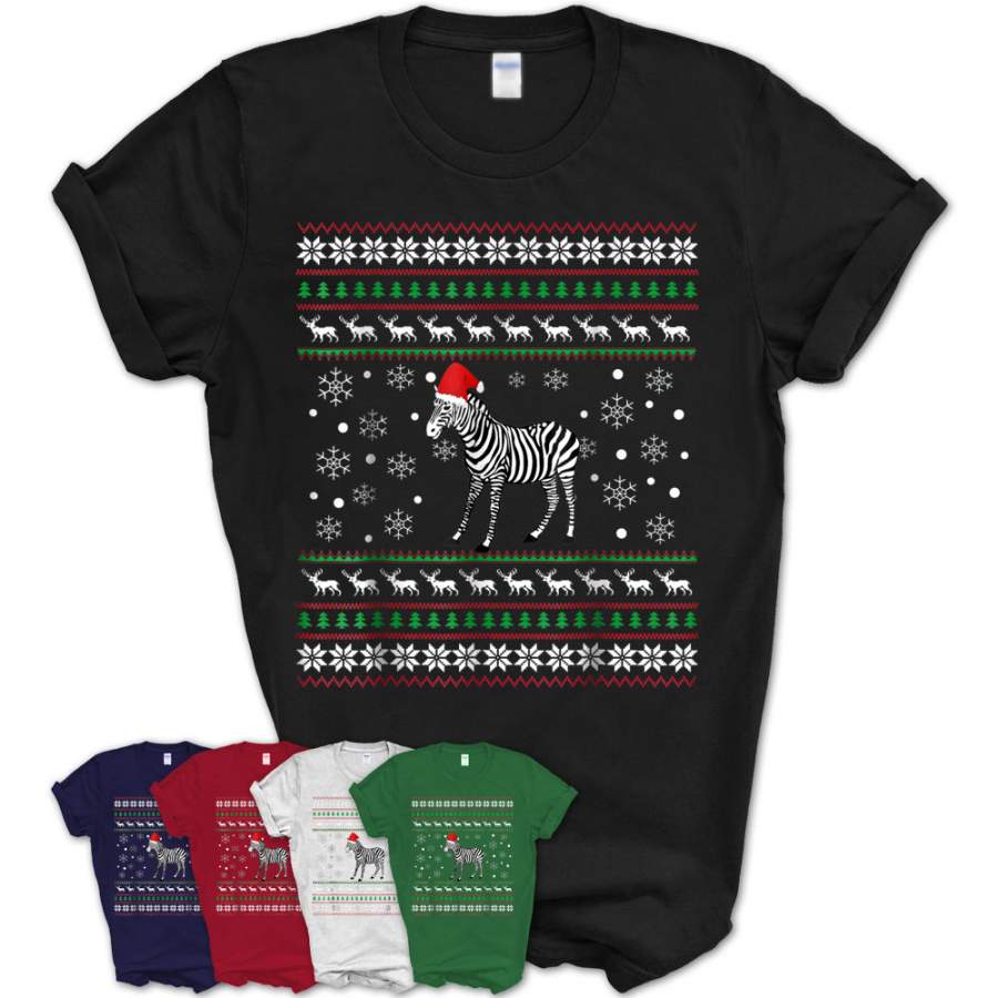 Zebra Ugly Christmas Tshirt – Zebra Xmas Gift Tee – Teezou Store