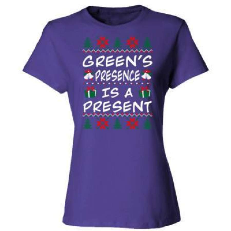 AGR Greens Presence Is A Present – Ladies’ Cotton T-Shirt