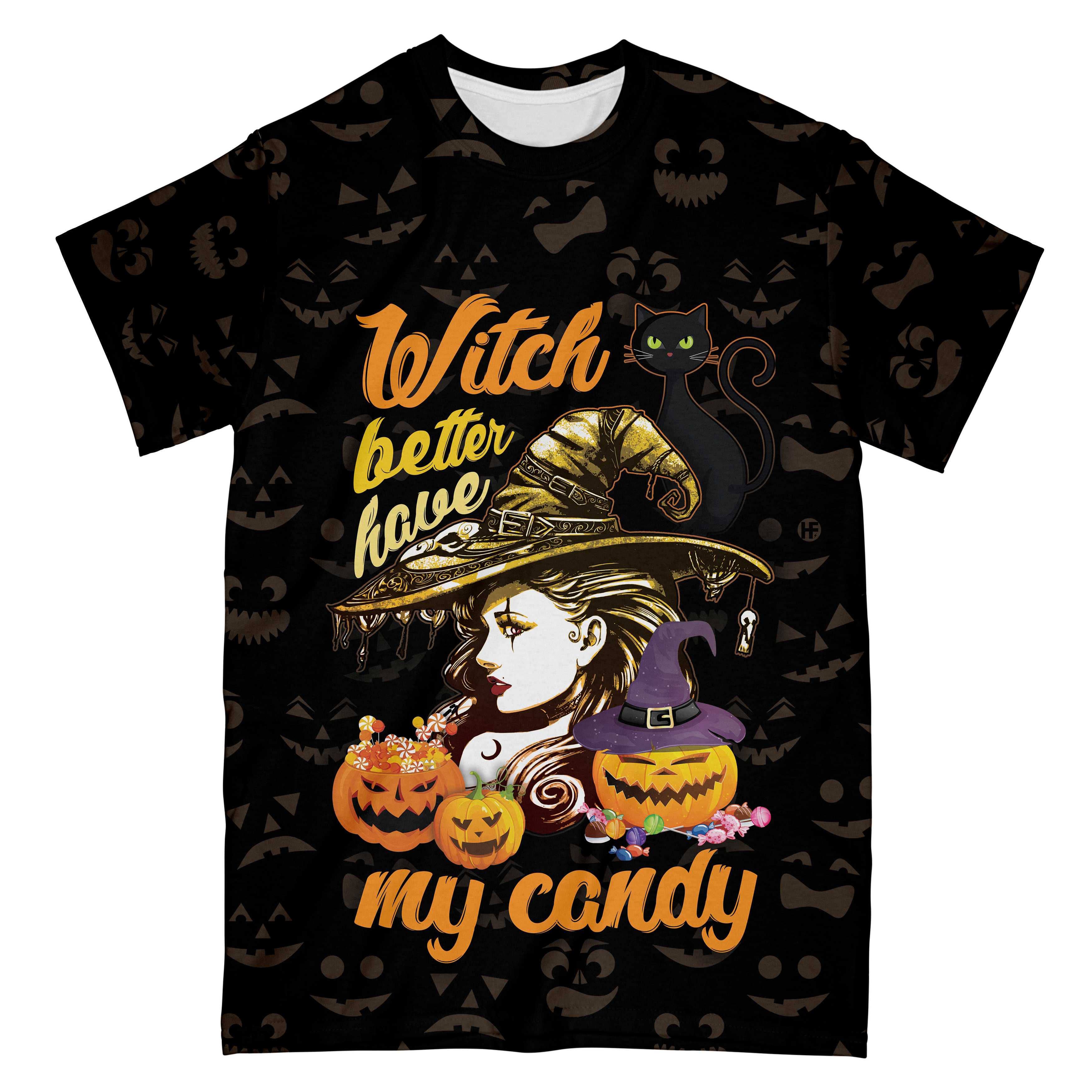 Witch Better Have My Candy Halloween All Over Print T-Shirt, Scary Witch Shirt, Halloween Gift