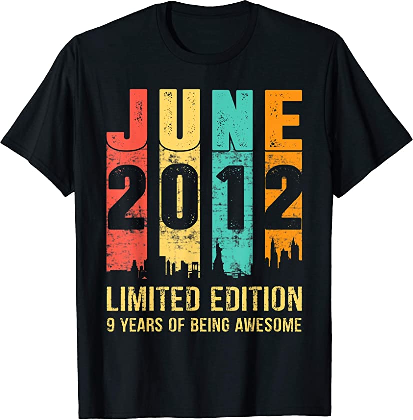 Vintage June 2012 Limited Edition 9 Year Old 9th Birthday T-Shirt