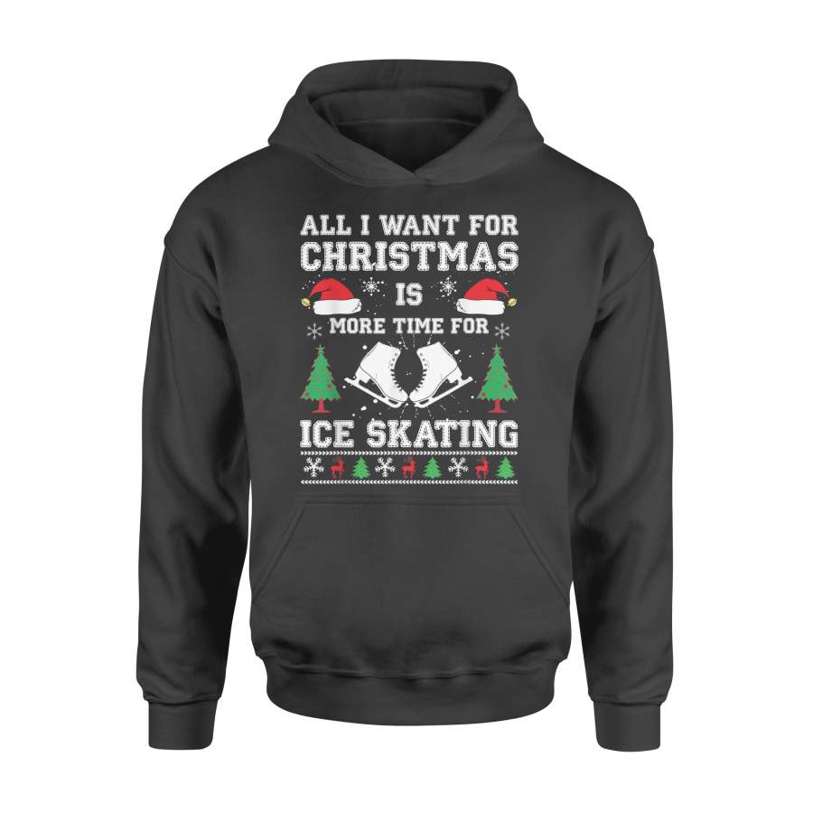 Ice Skating Christmas Quote Santa Hat Ugly Design Gift T-Shirt – Standard Hoodie