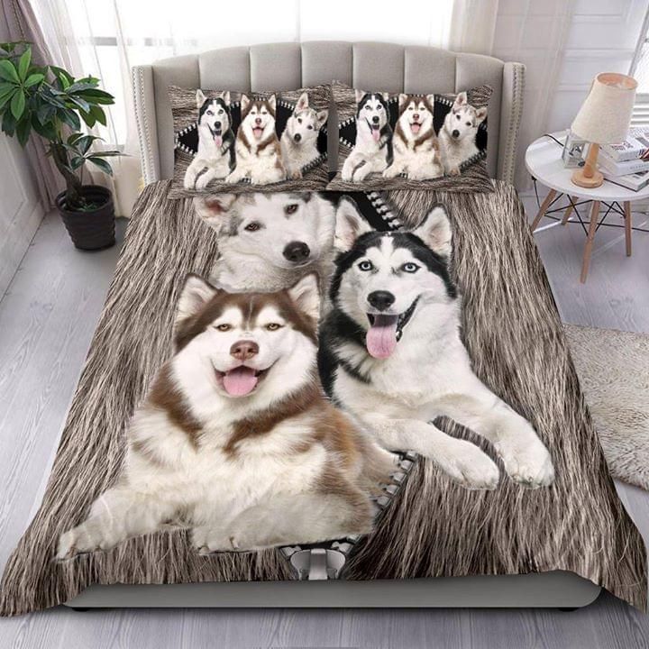 Siberian Husky Dog Animal Duvet Quilt Bedding Set