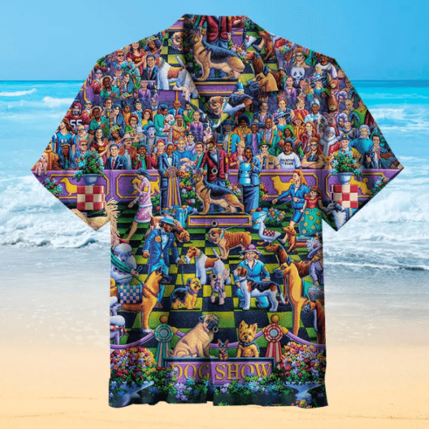 Retro Dog Show For Man And Woman Print Short Sleeve Hawaii Shirt Ha23786