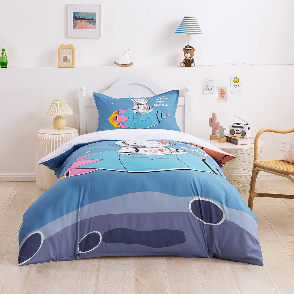 3D Cartoon Elephant Astronaut Space Quilt Cover Set Bedding Set Duvet Cover Pillowcases 333