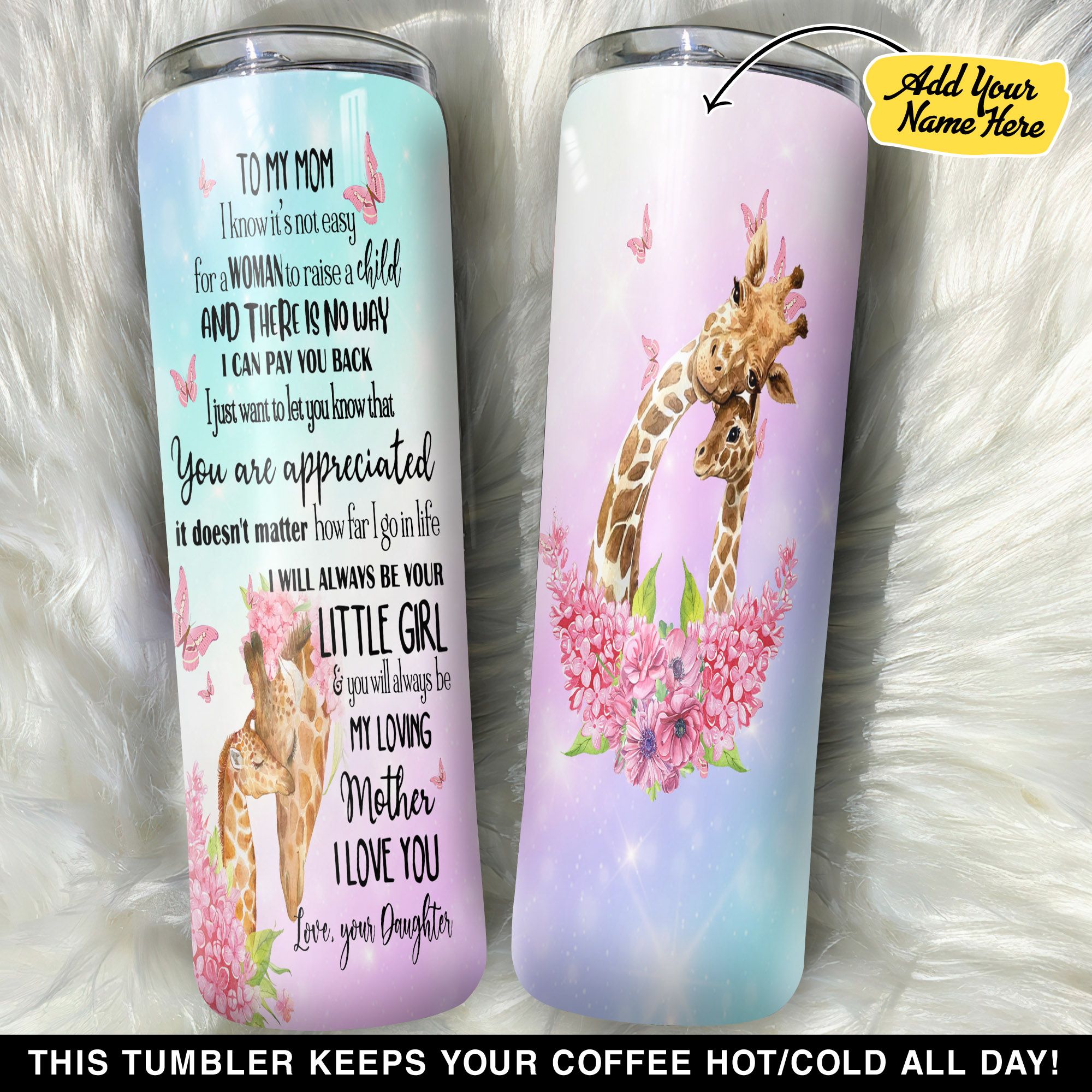 Personalized Cute Giraffes Animal Mothers Day GS0103238OD Skinny Tumbler